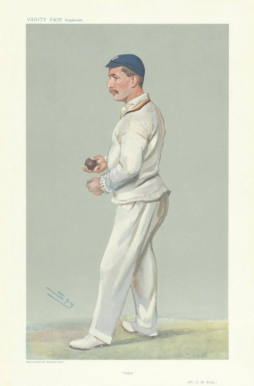 Cricketer trading card: Wells